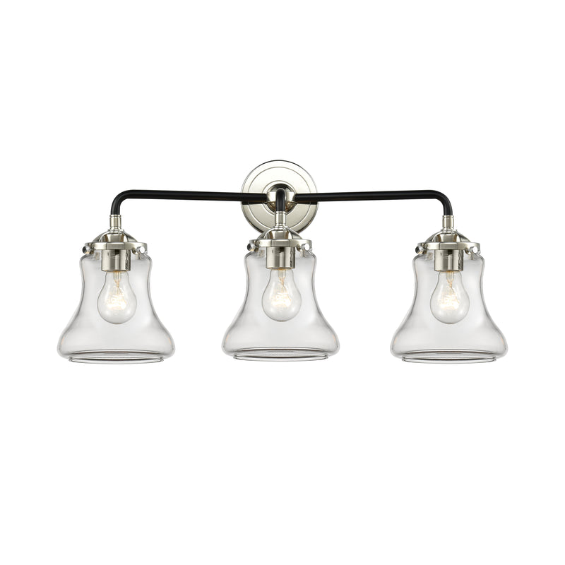 Bellmont Bath Vanity Light shown in the Black Polished Nickel finish with a Clear shade