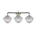 Oxford Bath Vanity Light shown in the Black Polished Nickel finish with a Seedy shade