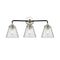 Cone Bath Vanity Light shown in the Black Polished Nickel finish with a Clear shade