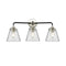 Cone Bath Vanity Light shown in the Black Polished Nickel finish with a Clear shade