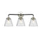 Cone Bath Vanity Light shown in the Black Polished Nickel finish with a Seedy shade