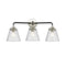 Cone Bath Vanity Light shown in the Black Polished Nickel finish with a Seedy shade