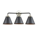 Appalachian Bath Vanity Light shown in the Black Polished Nickel finish with a Matte Black shade