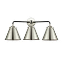 Appalachian Bath Vanity Light shown in the Black Polished Nickel finish with a Polished Nickel shade