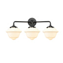 Oxford Bath Vanity Light shown in the Oil Rubbed Bronze finish with a Matte White shade