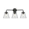 Cone Bath Vanity Light shown in the Oil Rubbed Bronze finish with a Clear shade