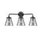 Cone Bath Vanity Light shown in the Oil Rubbed Bronze finish with a Plated Smoke shade