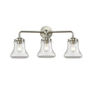 Bellmont Bath Vanity Light shown in the Brushed Satin Nickel finish with a Clear shade