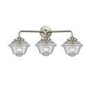 Oxford Bath Vanity Light shown in the Brushed Satin Nickel finish with a Seedy shade