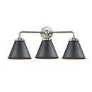 Appalachian Bath Vanity Light shown in the Brushed Satin Nickel finish with a Matte Black shade