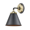 Appalachian Sconce shown in the Black Antique Brass finish with a Matte Black shade