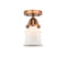 Canton Semi-Flush Mount shown in the Antique Copper finish with a Matte White shade