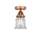 Canton Semi-Flush Mount shown in the Antique Copper finish with a Clear shade