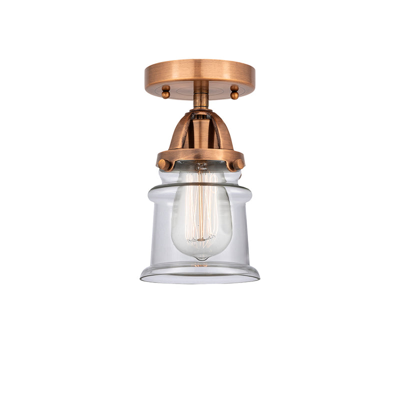 Canton Semi-Flush Mount shown in the Antique Copper finish with a Clear shade