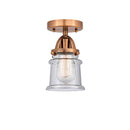 Canton Semi-Flush Mount shown in the Antique Copper finish with a Seedy shade