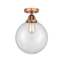 Beacon Semi-Flush Mount shown in the Antique Copper finish with a Clear shade