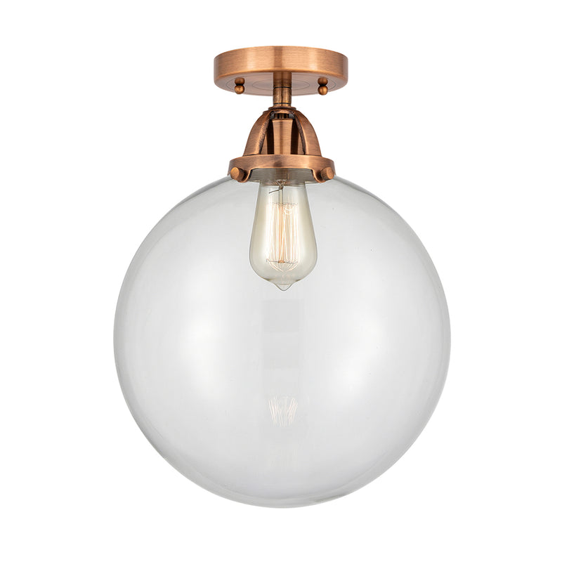 Beacon Semi-Flush Mount shown in the Antique Copper finish with a Clear shade