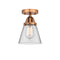 Cone Semi-Flush Mount shown in the Antique Copper finish with a Clear shade