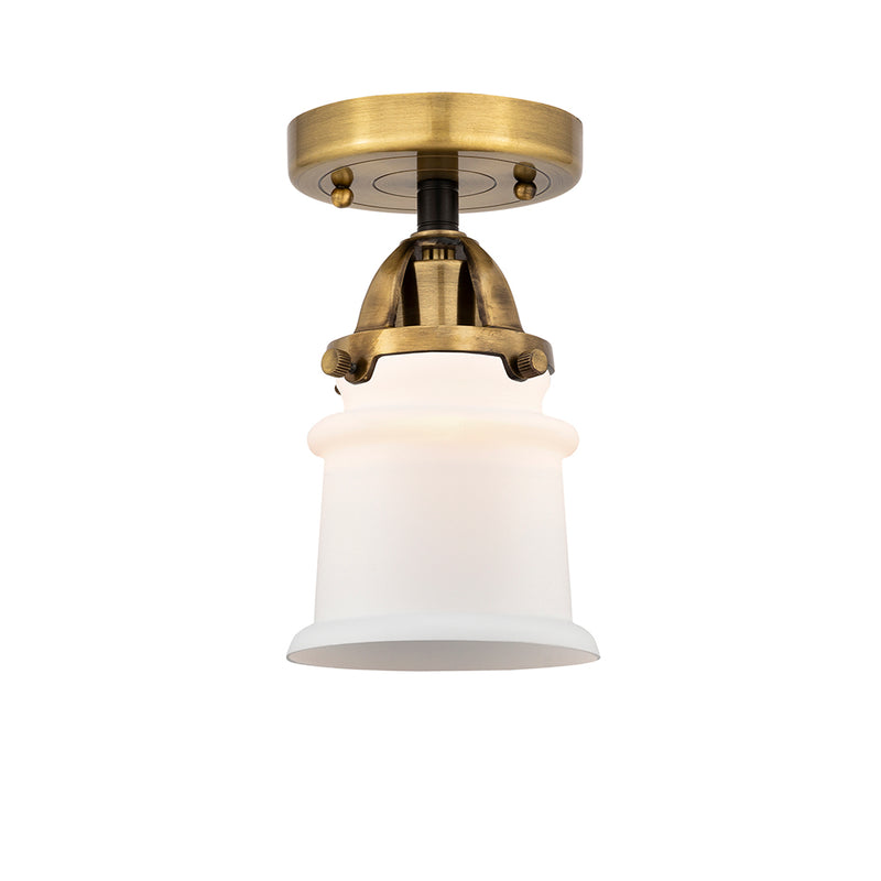 Canton Semi-Flush Mount shown in the Black Antique Brass finish with a Matte White shade