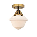 Oxford Semi-Flush Mount shown in the Black Antique Brass finish with a Matte White shade