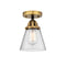 Cone Semi-Flush Mount shown in the Black Antique Brass finish with a Seedy shade