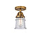 Canton Semi-Flush Mount shown in the Brushed Brass finish with a Seedy shade