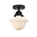 Oxford Semi-Flush Mount shown in the Matte Black finish with a Matte White shade