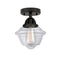 Oxford Semi-Flush Mount shown in the Matte Black finish with a Clear shade