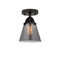 Cone Semi-Flush Mount shown in the Matte Black finish with a Plated Smoke shade