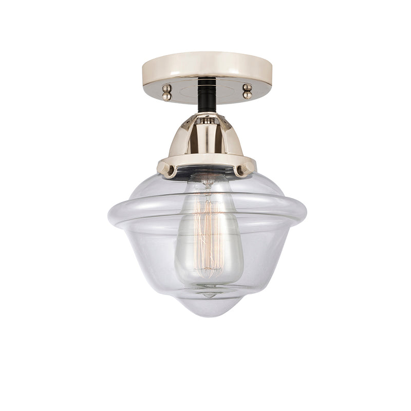 Oxford Semi-Flush Mount shown in the Black Polished Nickel finish with a Clear shade