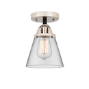 Cone Semi-Flush Mount shown in the Black Polished Nickel finish with a Clear shade