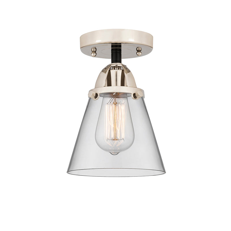 Cone Semi-Flush Mount shown in the Black Polished Nickel finish with a Clear shade