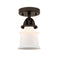 Canton Semi-Flush Mount shown in the Oil Rubbed Bronze finish with a Matte White shade