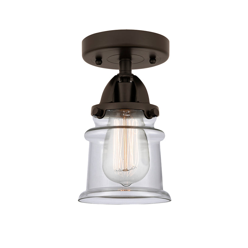 Canton Semi-Flush Mount shown in the Oil Rubbed Bronze finish with a Clear shade