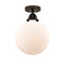 Beacon Semi-Flush Mount shown in the Oil Rubbed Bronze finish with a Matte White shade