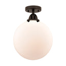 Beacon Semi-Flush Mount shown in the Oil Rubbed Bronze finish with a Matte White shade