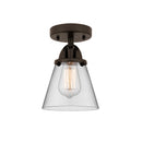 Cone Semi-Flush Mount shown in the Oil Rubbed Bronze finish with a Clear shade