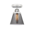 Cone Semi-Flush Mount shown in the Polished Chrome finish with a Plated Smoke shade