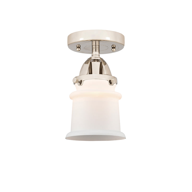 Canton Semi-Flush Mount shown in the Polished Nickel finish with a Matte White shade