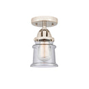 Canton Semi-Flush Mount shown in the Polished Nickel finish with a Seedy shade