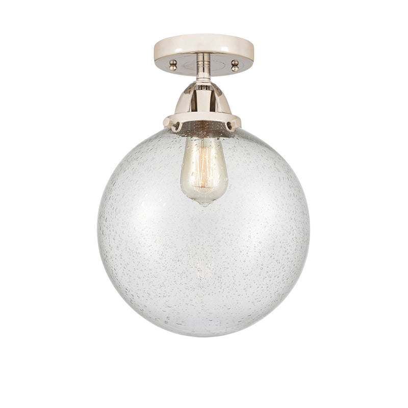 Beacon Semi-Flush Mount shown in the Polished Nickel finish with a Seedy shade