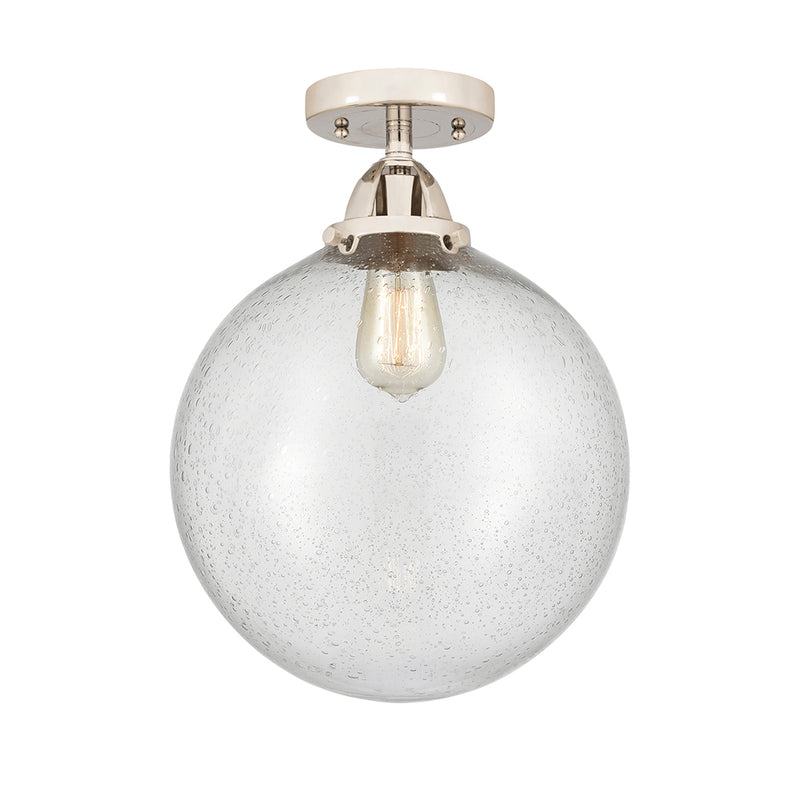 Beacon Semi-Flush Mount shown in the Polished Nickel finish with a Seedy shade