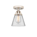 Cone Semi-Flush Mount shown in the Polished Nickel finish with a Clear shade