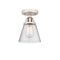 Cone Semi-Flush Mount shown in the Polished Nickel finish with a Seedy shade