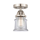 Canton Semi-Flush Mount shown in the Brushed Satin Nickel finish with a Clear shade