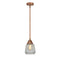 Chatham Mini Pendant shown in the Antique Copper finish with a Clear shade