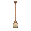 Chatham Mini Pendant shown in the Antique Copper finish with a Mercury shade