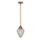 Geneseo Mini Pendant shown in the Antique Copper finish with a Clear Crackled shade