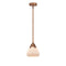 Fulton Mini Pendant shown in the Antique Copper finish with a Matte White shade