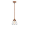 Fulton Mini Pendant shown in the Antique Copper finish with a Clear shade